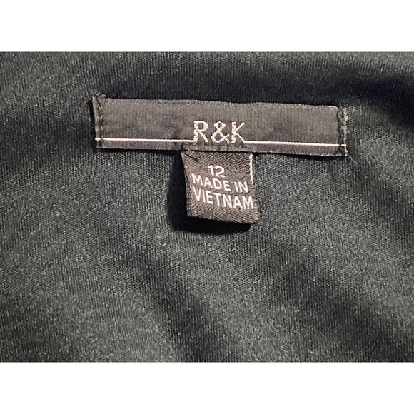 R & K Originals Womens 12 Faux Jacket Dress Black w/ Purple Floral Stretch EUC - Picture 7 of 8